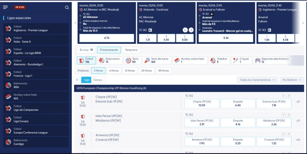 Apuestas deportivas en Tikitaka Casino